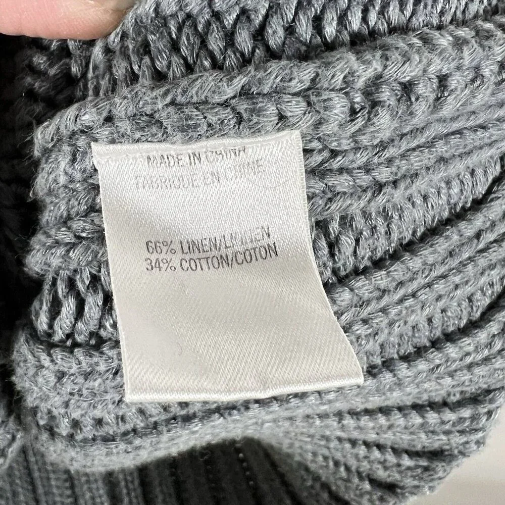 Theory Linen Blend Shawl Collar Cowl Neck Logane/Marbella Cardigan Sweater Small_6